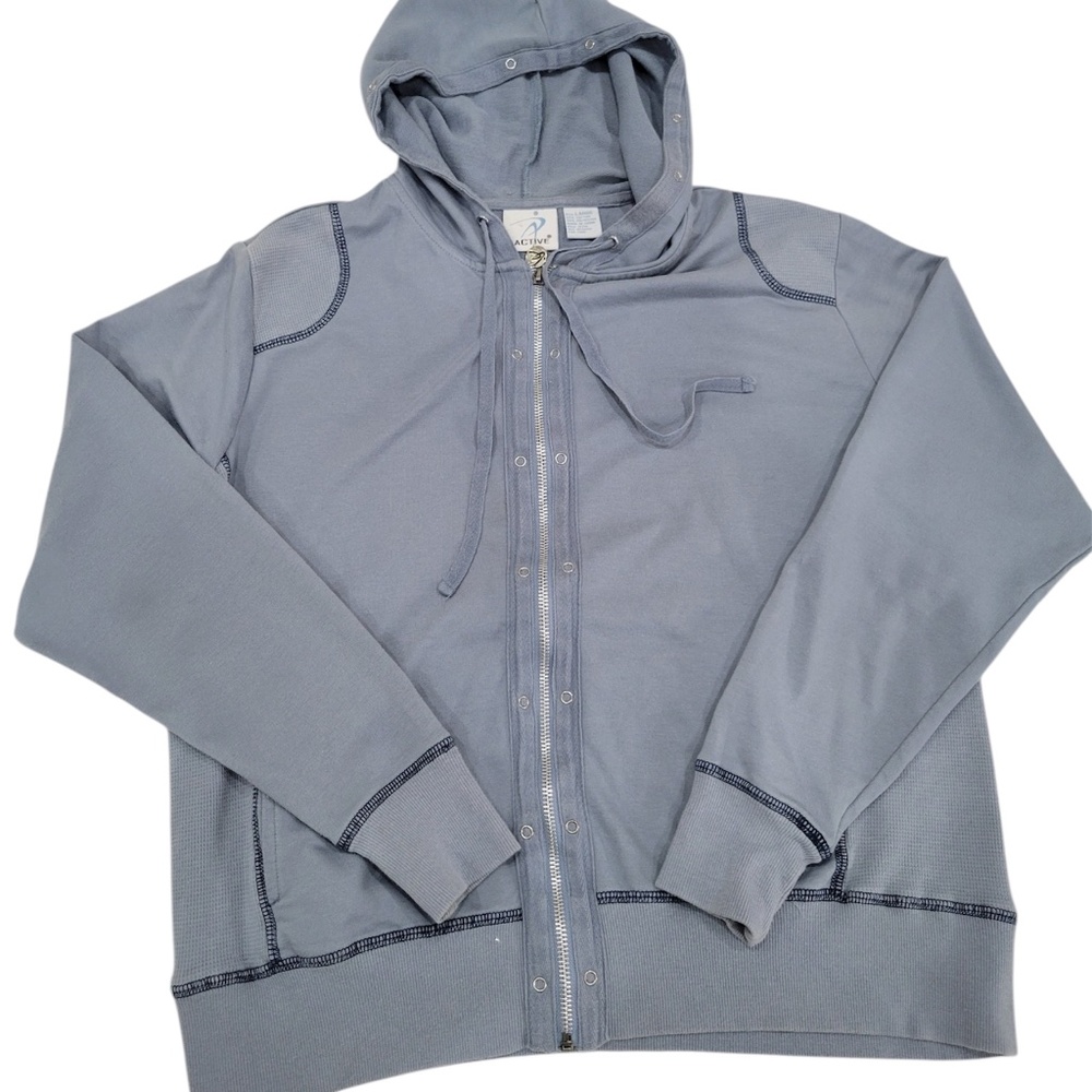 Y2K Blue Zip Up‎ Hoodie Size Large